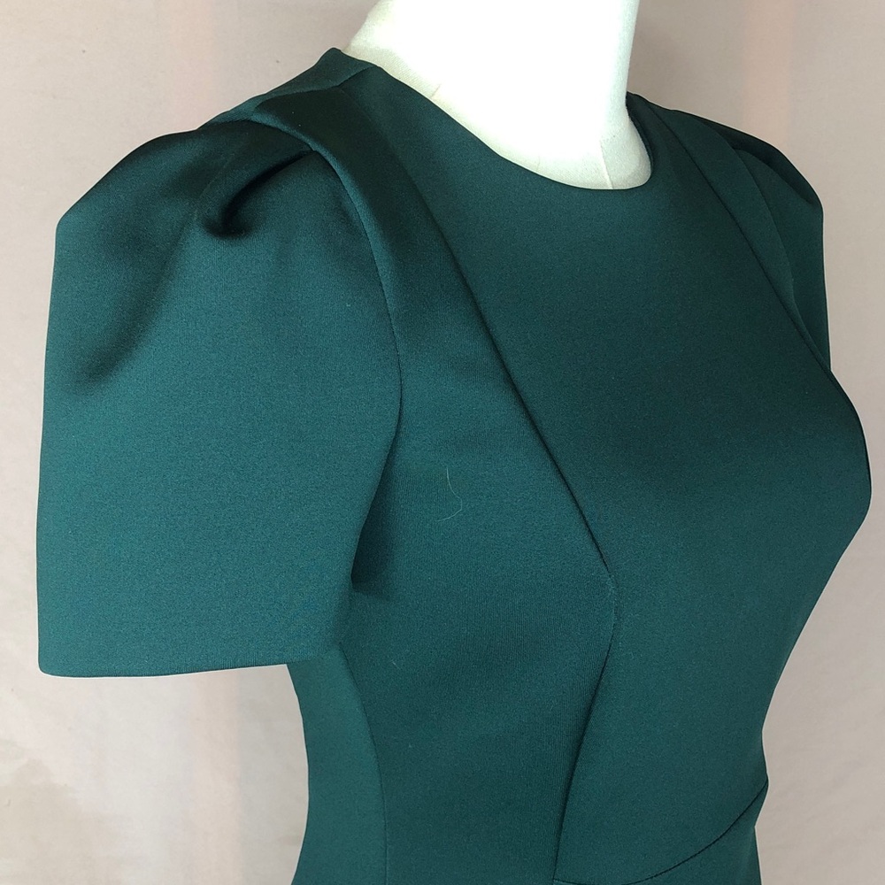 Calvin Klein Tailored Dark Green Midi Dress with Short Sleeves Size Small 2 - Picture 5 of 15